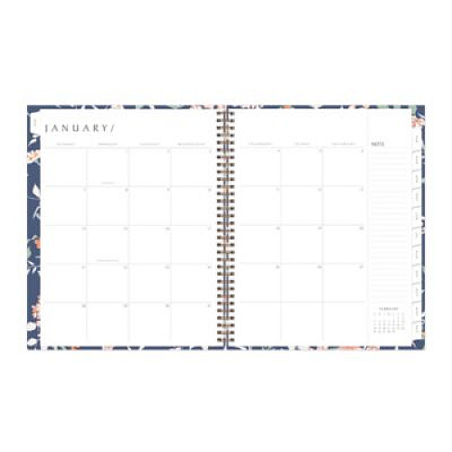 Blue Sky One Tree Planted Effie Weekly/Monthly Planner, Floral Artwork, 11" x 8.5", Blue/Peach/Green Cover, 12-Month (Jan-Dec): 2026 (138325)