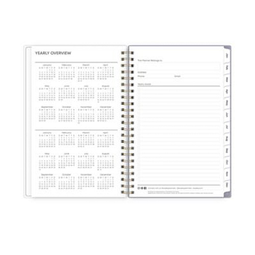 Blue Sky Tula Weekly/Monthly Planner, Floral Artwork, 8" x 5", Purple/Pink/White Cover, 12-Month (Jan to Dec): 2026 (143974)