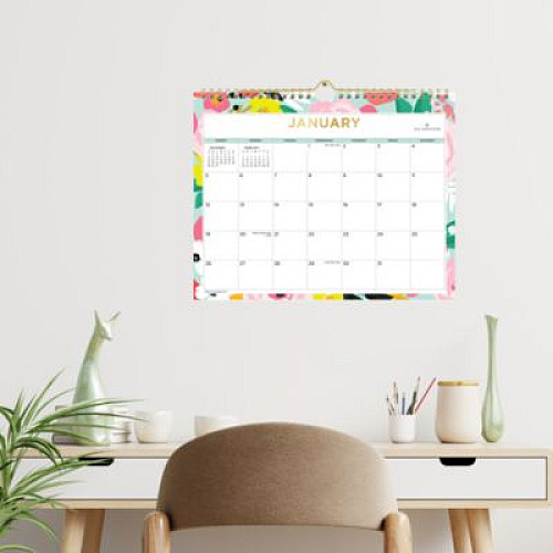 Blue Sky Day Designer Secret Garden Mint Monthly Wall Calendar, Floral Artwork, 11 x 8.75, Multicolor Sheets, 12-Month (Jan-Dec): 2026 (148632)