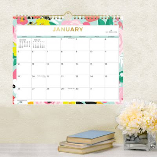 Blue Sky Day Designer Secret Garden Mint Monthly Wall Calendar, Floral Artwork, 11 x 8.75, Multicolor Sheets, 12-Month (Jan-Dec): 2026 (148632)