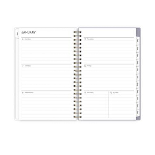 Blue Sky Tula Weekly/Monthly Planner, Floral Artwork, 8" x 5", Purple/Pink/White Cover, 12-Month (Jan to Dec): 2026 (143974)