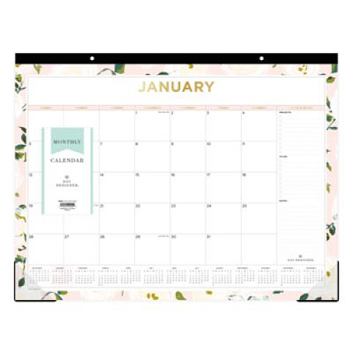 Blue Sky Day Designer Coming Up Roses Monthly Desk Pad Calendar, Floral Artwork, 22 x 17, Cream/Blush Sheets, 12-Month (Jan-Dec): 2026 (138198)