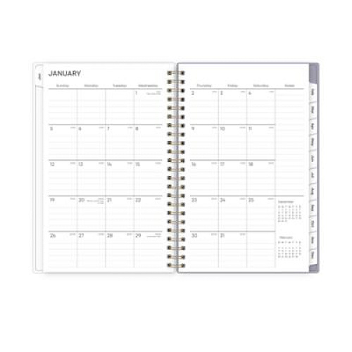 Blue Sky Tula Weekly/Monthly Planner, Floral Artwork, 8" x 5", Purple/Pink/White Cover, 12-Month (Jan to Dec): 2026 (143974)