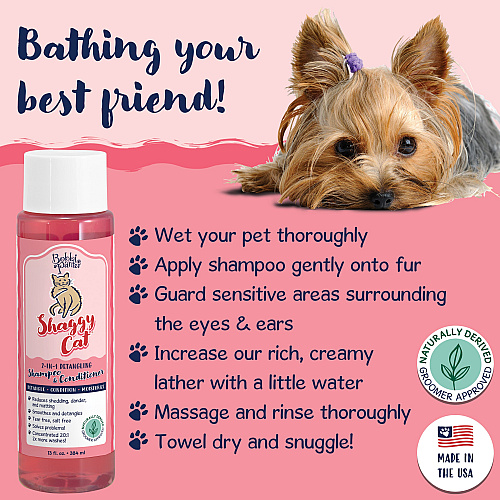 Bobbi Panter Signature Shaggy Cat Shampoo & Conditioner (13 Oz), Vitamin E, Jojoba Oil, And Aloe Vera - Case Of 12 (BP00097-CS)