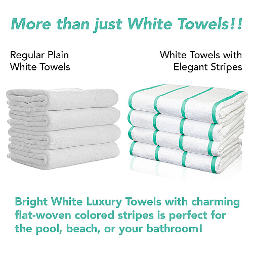 Las Rayas Beach Towel 30x60 Green - Pack Of 4 (BT-HS3060-15GR)