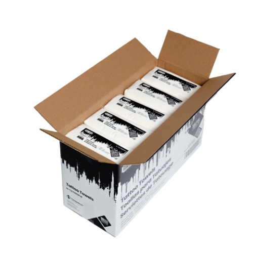 Art Noir Tattoo Towel White 9x8 If 15/125 - Case Of 1800 (N-TAT100IPW)