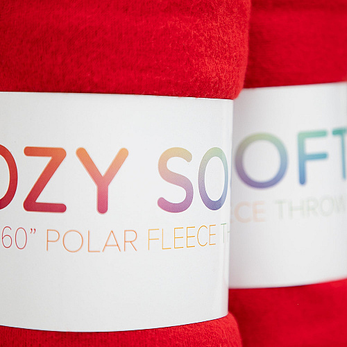 Cozy Soft Polar Fleece Throw 50x60 Red - Case Of 12 (FLC-PLR-5060-RD-CS)