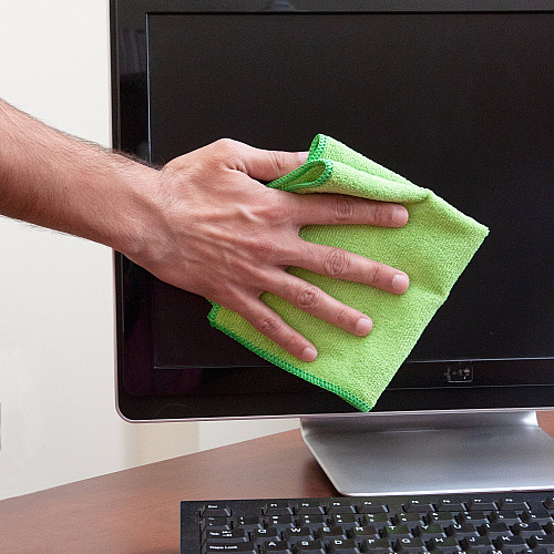 Silversure Anti-microbial Cleaning Cloth 16x16 Green, Pack Of 12 (P915101LG-SLV)