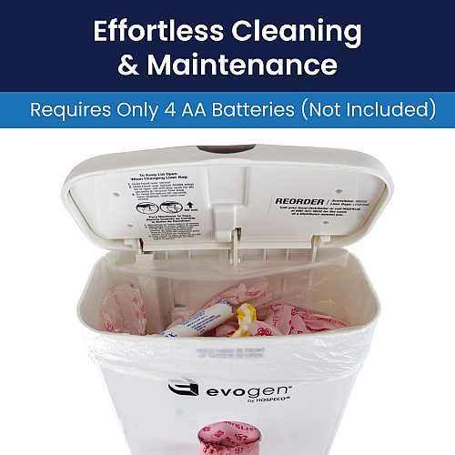 Evogen No-touch Combination Receptacle, White Abs, 9.04"x11.99"x5.04", 1 Each (EVNT-CWR)