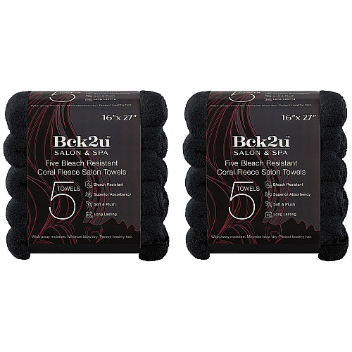 Coral Fleece Salon Towel 16x27 Black - Case Of 60 (M915117BK-CS)
