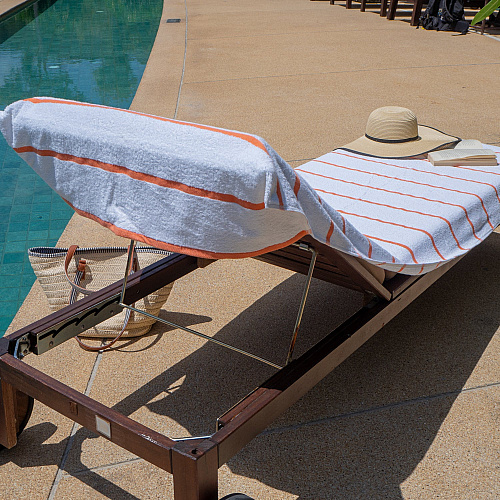 Las Rayas Chaise Cover 30x85 Orange - Pack Of 2 (CC-HS3085OR-2PK)