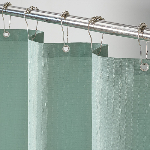 Host & Home Poly Shower Curtain Set 72x72 Raindrop Silt Green - 1 Set (P-SCSET-7272-GR)