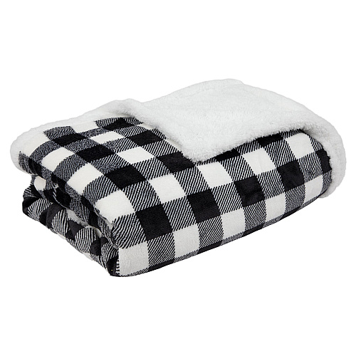 Buffalo Plaid Throw 50x70 - Black & White - 1 Blanket (THROW-BLKPLD-50X70)