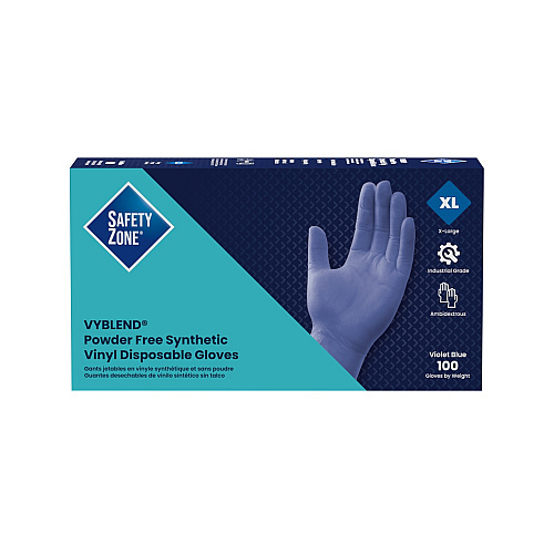 Safety Zone Synthetic Vinyl Powder Free 4.5 Mil Gloves Blue-violet Xl, Case Of 1000 (GL-VN104VBFX)