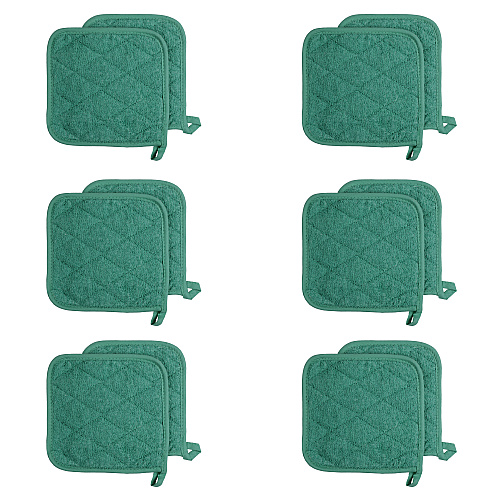Cooks Linen Pot Holder 7x7 Green - Case Of 144 (POT-GREEN-CS)