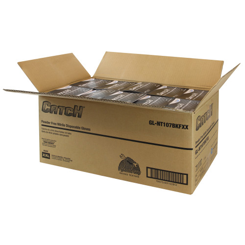 Safety Zone Nitrile Powder Free 9 Mil Pyramid Grip Gloves Black 2xl, Box Of 100 (GL-NT107BKFXX)