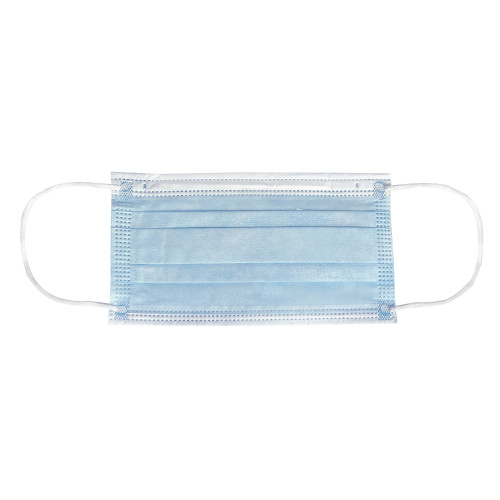 Blue Earloop Face Mask Adenna 3-ply 4-fold 50 Bx 10 Bxs C, Case Of 500 (FEL110B)