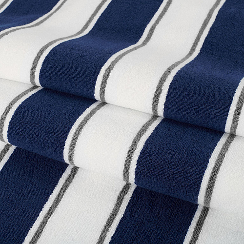 Aston & Arden Pinstriped Beach Towel 35x70 Navy/grey - Case Of 8 (BT-PINSTR-25BGY-CS)