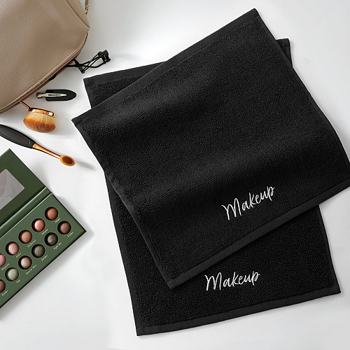 Host & Home Cotton Makeup Towel 11x17 Black - Pack Of 6 (HH-MU-1117-BLK)