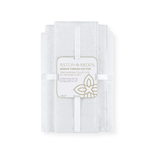 Aston & Arden Turkish Solid 6-piece Set White - 1 Set (PNP-BST-TS-WHT)