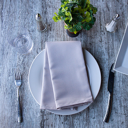Mariposa Poly Spun Napkin 20x20 Light Gray - Case Of 300 (NAP-GRY-SPUN-CS)