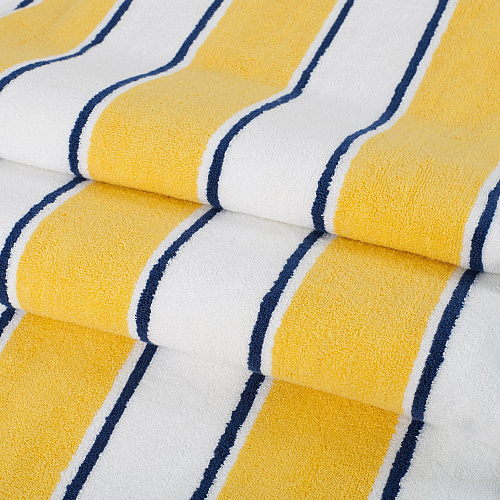 Aston & Arden Pinstriped Beach Towel 35x70 Yellowavy - Case Of 8 (BT-PINSTR-25YN-CS)