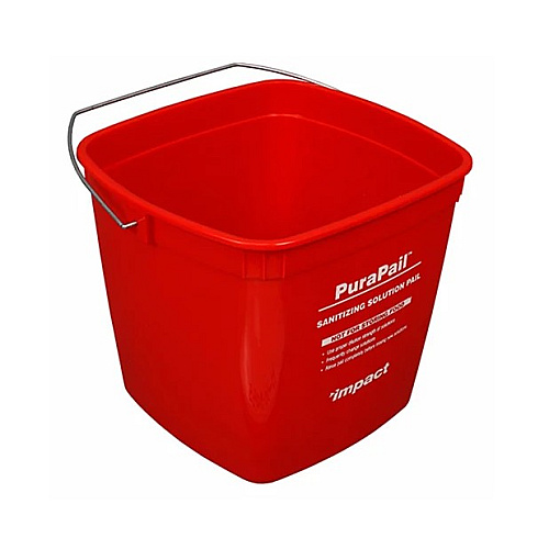 Impact Purapail 6 Qt Utility Bucket, Red For Sanitizing Solutions, Haccp-compliant Cleaning Pail With Clear Labeling, Cross-contamination Risk Reduction, Comfortable Handle, Case Of 1, Case Of 12 (5506-6S)