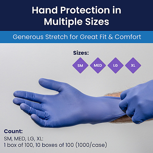 Vyblend Synthetic Vinyl Powder Free 4.5 Mil Gloves Blue-violet Med, Case Of 1000 (GL-VN104VBFM)