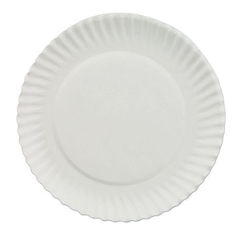 AJM White Paper Plates, 6" dia, 100/Pack, 10 Packs/Carton (PP6GREWH)