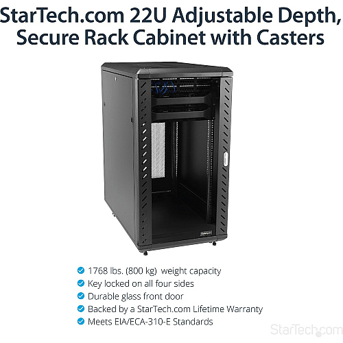 StarTech 22u 36in Knock-down Server Rack Cabinet (RK2236BKF)