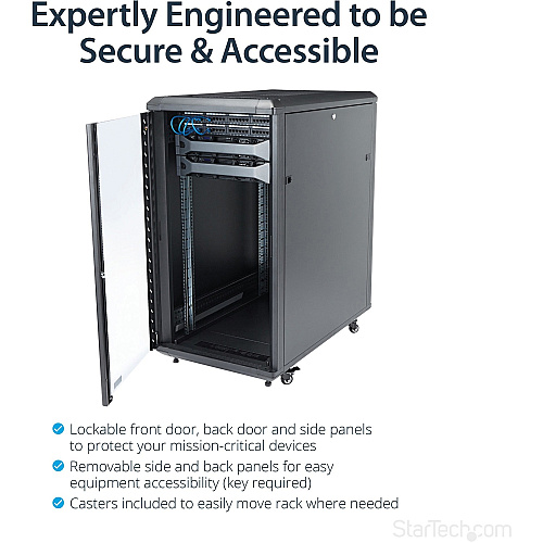 StarTech 22u 36in Knock-down Server Rack Cabinet (RK2236BKF)