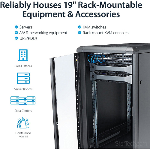 StarTech 22u 36in Knock-down Server Rack Cabinet (RK2236BKF)