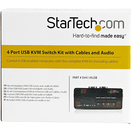 StarTech 4 Port Usb Kvm Switch W/ Audio & Cables (SV411KUSB)