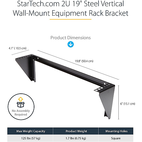 StarTech 2u 19in Vertical Wall Mount Bracket (RK219WALLV)