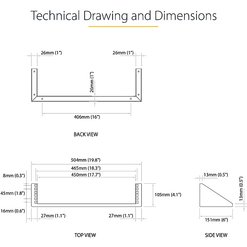 StarTech 2u 19in Vertical Wall Mount Bracket (RK219WALLV)