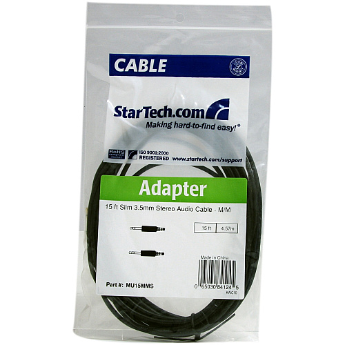 StarTech 15 Ft Slim 3.5mm Stereo Audio Cable Mm (MU15MMS)