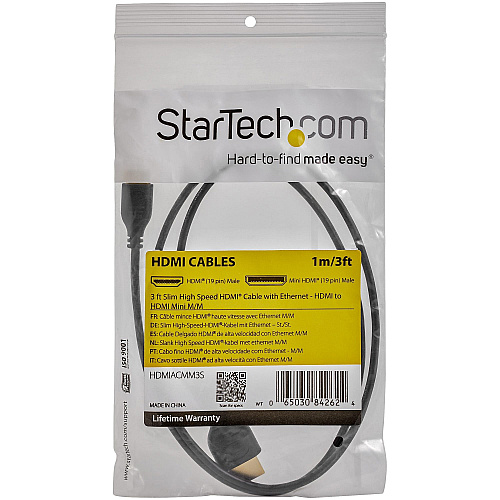 StarTech 3ft Mini Hdmi To Hdmi Cable Adapter 4k (HDMIACMM3S)