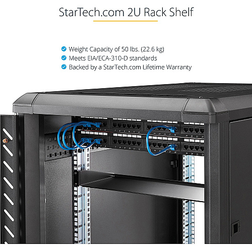 StarTech 2u 22in Fixed Rack Mount Cantilever Shel (CABSHELF22)