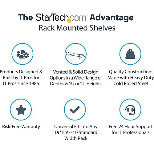 StarTech 2u 22in Fixed Rack Mount Cantilever Shel (CABSHELF22)