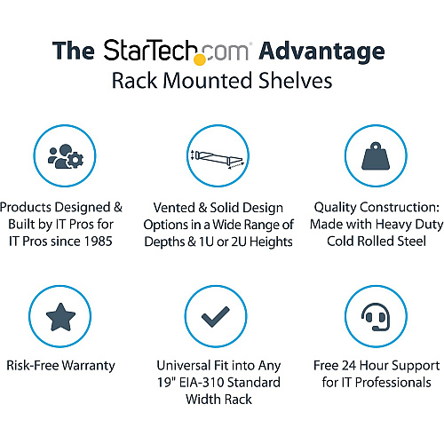 StarTech 2u Fixed Sever Rack Mount Shelf (CABSHELFHD)