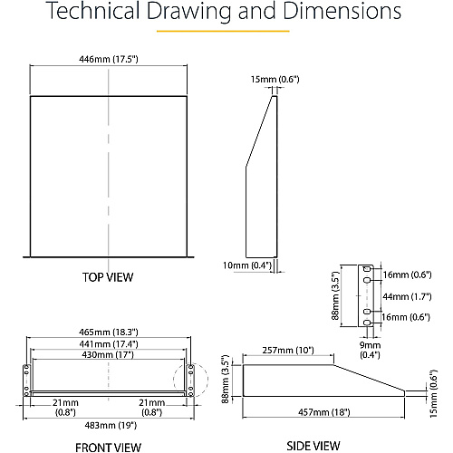 StarTech 2u Fixed Sever Rack Mount Shelf (CABSHELFHD)