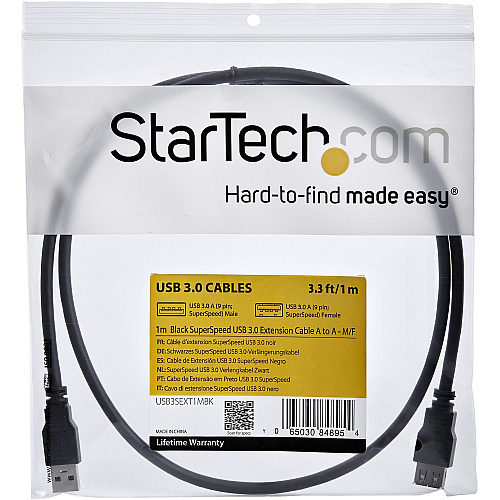 StarTech 1m Black Usb 3.0 Extension Cable M/f (USB3SEXT1MBK)