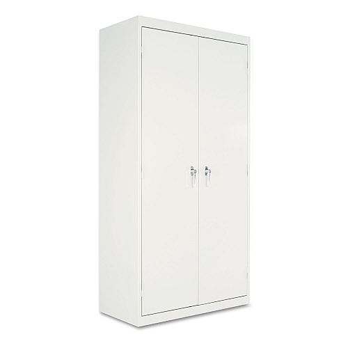 Alera Assembled 72" High Heavy-Duty Welded Storage Cabinet, Four Adjustable Shelves, 36w x 18d, Light Gray (ALECM7218LG)