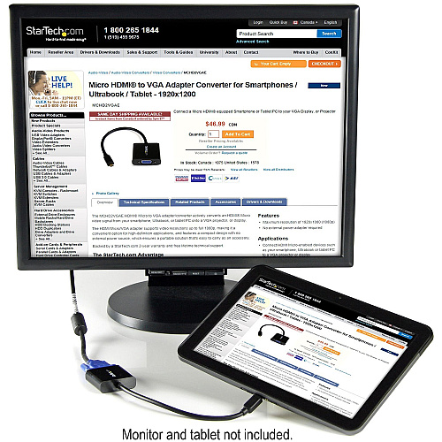 StarTech Micro Hdmi To Vga Adapter (MCHD2VGAE2)