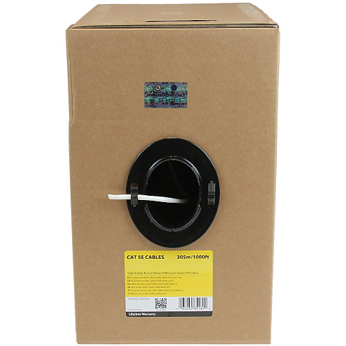 StarTech 1000ft Bulk Roll Solid Cat5e Riser Cable (WIR5ECMRWH)