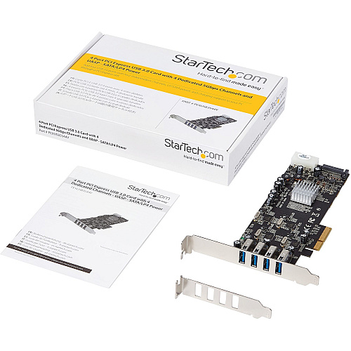 StarTech 4 Port Pcie Usb 3.0 Card W/ 4 Channels (PEXUSB3S44V)