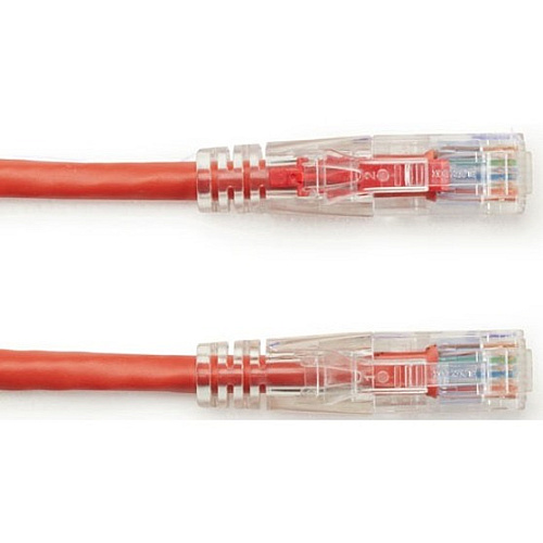 Black Box Cat6 550-mhz Locking Snagless Stranded Ethernet Patch Cable - Unshielded (utp), Cm Pvc (rj45 M/m), Red, 1-ft. (0.3-m) (C6PC70RD01)