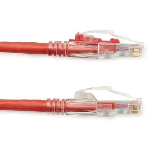 Black Box Cat6 550-mhz Locking Snagless Stranded Ethernet Patch Cable - Unshielded (utp), Cm Pvc (rj45 M/m), Red, 1-ft. (0.3-m) (C6PC70RD01)
