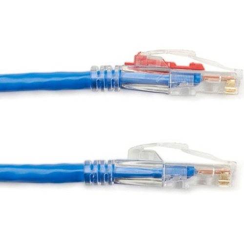 Black Box Cat6 550-mhz Locking Snagless Stranded Ethernet Patch Cable - Unshielded (utp), Cm Pvc (rj45 M/m), Blue, 2-ft. (0.6-m) (C6PC70BL02)