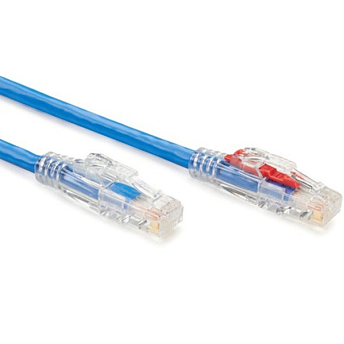 Black Box Cat6 550-mhz Locking Snagless Stranded Ethernet Patch Cable-unshielded (utp), Cm Pvc (rj45 M/m), Blue, 30-ft. (9.1-m) (C6PC70BL30)
